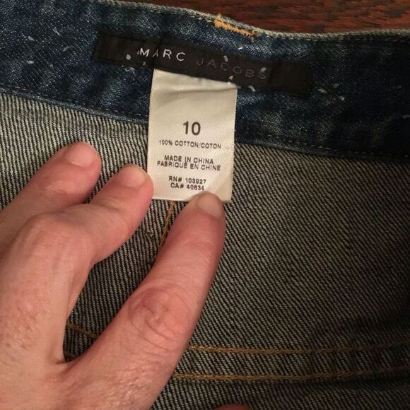 MARC JACOBS-VINTAGE DENIM SKIRT SILVER STUDS & APPLIQUES - Picture 4 of 6